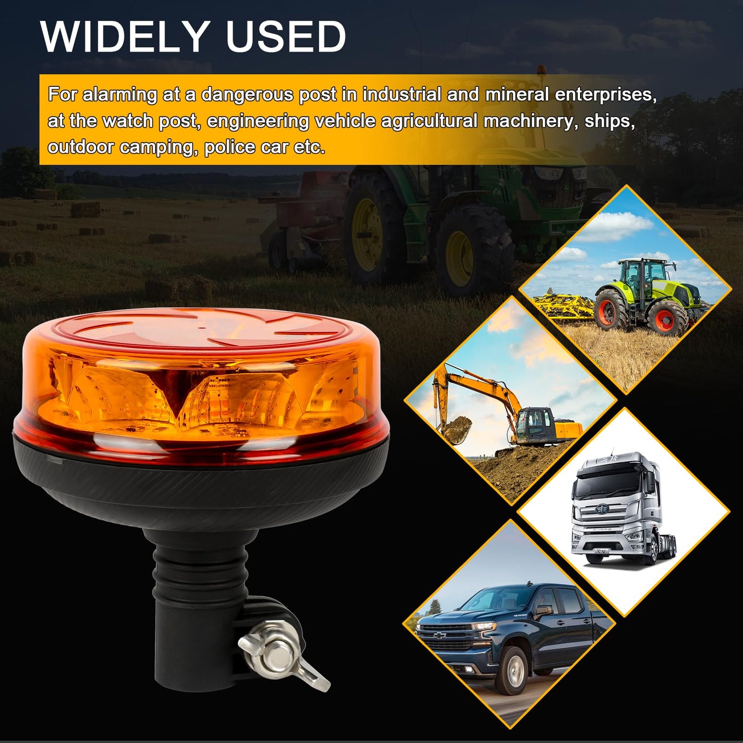 GYROPHARE LED TRACTEUR PLAT