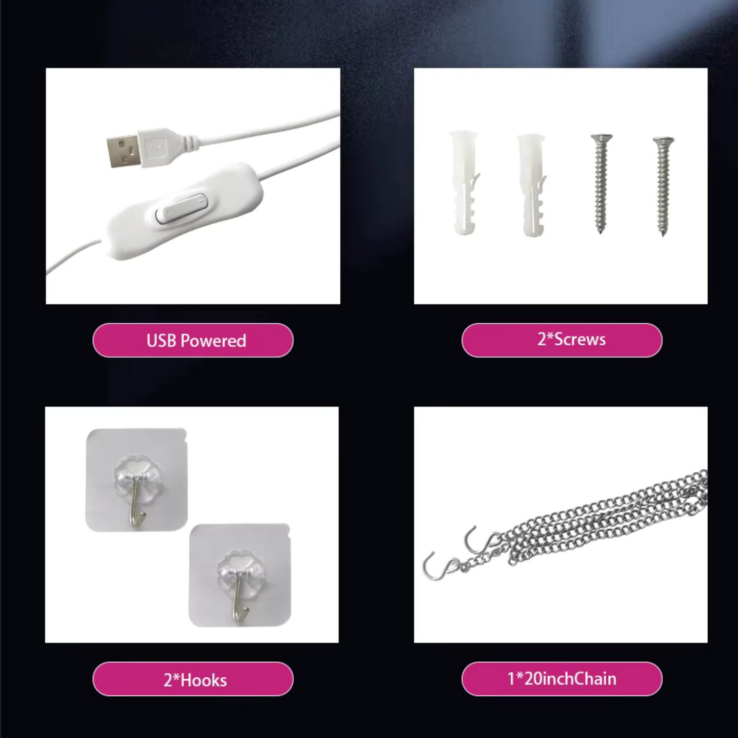 Enseigne au néon IH, alimentée par USB