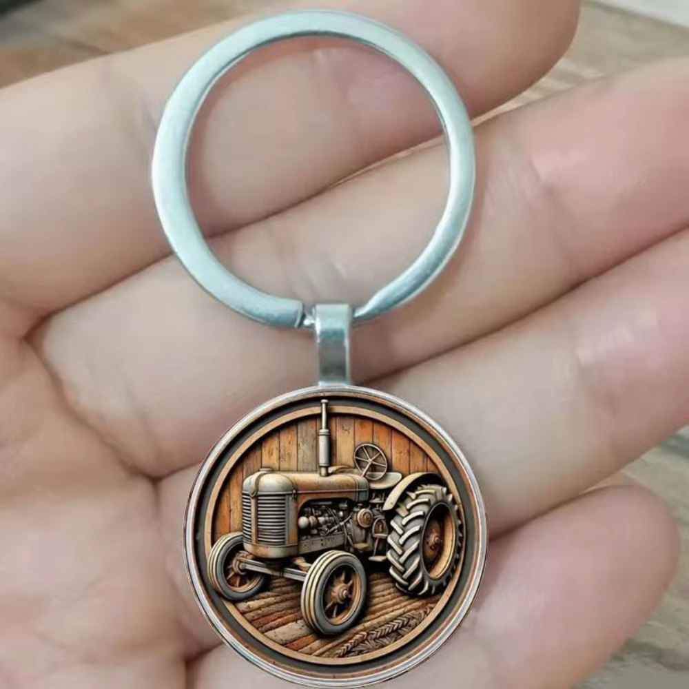 porte-clés tracteur agricole rétro